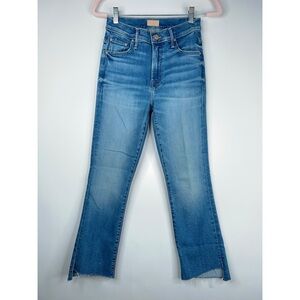 Mother The Insider Crop Step Fray Monkey In The Middle Blue Denim Jeans Size 26